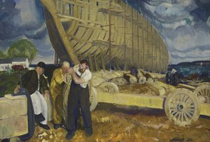 Laivojen rakentajat, 1916 tekijältä George Wesley Bellows