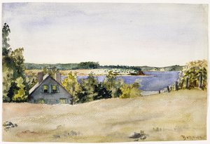 Gardiners Bay Sag Harborista, 1899 (akvarelli paperille) tekijältä George Wesley Bellows