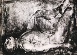 Mies selässä, alaston, n.1916 tekijältä George Wesley Bellows