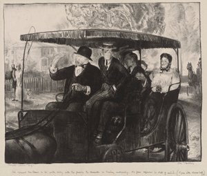 Sunnuntai, kirkkoon meno: Muistoja sunnuntaiaamusta Columbuksessa, Ohiossa, 1897 tekijältä George Wesley Bellows