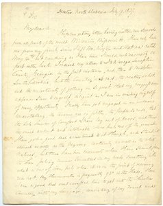 Puutteellinen kirje [G.W. Featherstonhaughin], Decatur, NC, eversti Abertille [John James Abert], 19. heinäkuuta 1837. tekijältä George William Featherstonhaugh