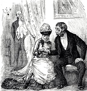 Sarjakuva, joka kommentoi kädenlukituksen suosiota varakkaiden keskuudessa. Kuvitettu George du Maurier (1834-1896) ranskalais-brittiläinen sarjakuvapiirtäjä ja kirjailija tekijältä George du Maurier