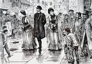 Alempien tilausten tarkastus. George du Maurier (1834-1896), ranskalais-brittiläinen sarjakuvapiirtäjä ja kirjailija tekijältä George du Maurier