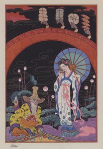 Hajuveden romantiikka: Kiina (väri litho) tekijältä Georges (after) Barbier