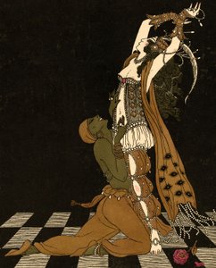 Vaslav Nijinsky ja Ida Rubinstein Schéhérazadessa tekijältä Georges (after) Barbier