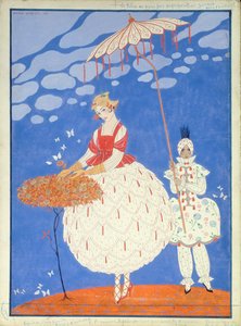 Syksyn ruusut (kynä, muste ja akvarelli paperille) tekijältä Georges Barbier