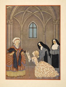 Cecile palasi luostariin, kuvitus Pierre Choderlos de Laclosin (1741-1803) pubista "Les Liaisons Dangereuses". 1934 (stensiiliprintti) tekijältä Georges Barbier