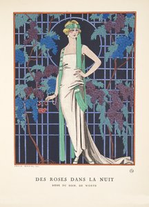 Roses in the Night, muotilautasten kokoelmasta tekijältä Georges Barbier