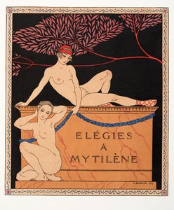 Elegies at Mytilene, kuvitus Les Chansons de Bilitisistä, Pierre Louys, pubi. 1922 (stensiiliprintti) tekijältä Georges Barbier
