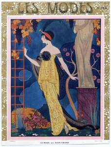 Les Modesin etukansi; 1913; pub. 1913 (värinen kaiverrus) tekijältä Georges Barbier