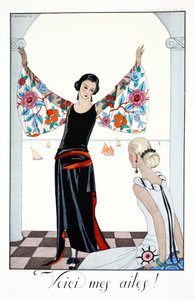 Tässä ovat minun siiveni!, "Falbalas and Fanfreluches, Almanac of Present, Past and Future Modes" tekijältä Georges Barbier