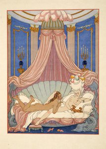Kuvitus Pierre Choderlos de Laclosin (1741-1803) pubista "Les Liaisons Dangereuses". 1934 (stensiiliprintti) tekijältä Georges Barbier