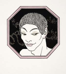 Naiadien hauta, kuvitus Les Chansons de Bilitisistä, Pierre Louys, pub. 1922 (stensiiliprintti) tekijältä Georges Barbier