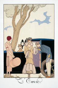 Kateus, George Barbier (1882-1932), Falbalas et Fanfreluches, Almanakka 1925. Ranska, 1900-luku tekijältä Georges Barbier