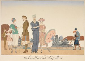 Les Allies à Versailles. Erilaisia esityksiä liittoutuneiden sotilaista. tekijältä Georges Barbier