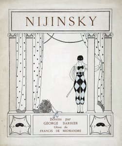 Nijinsky, otsikkosivu, sarjasta "Designs on the dances of Vaskac Nijinsky" (Pochoir Print) tekijältä Georges Barbier