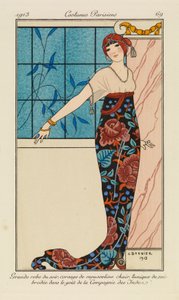 Lauta "Costumes Parisiensista" tekijältä Georges Barbier