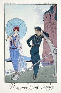 Romansseja ilman sanoja julkaisusta "Falbalas and Fanfreluches, Almanac of Present, Past and Future Modes" tekijältä Georges Barbier