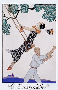"The Swing", 1920-luku tekijältä Georges Barbier