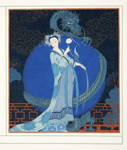 Turandot Princess of China, Personages de Comedie, pub. 1922 (stensiiliprintti) tekijältä Georges Barbier
