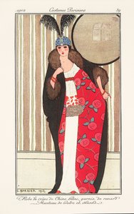 Naisten muotilautanen Journal des Dames et des Modesilta tekijältä Georges Barbier