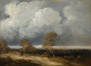 Maisema ratsastajan kanssa tekijältä Georges Bernard Michel