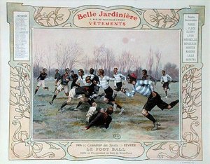 Rugby, helmikuun kuvitus vaatekaupan 
