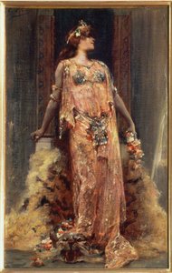 Sarah Bernhardt (1844-1923) Kleopatran roolissa