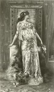Sarah Bernhardt Cleopatrana (syväpaino) tekijältä Georges Clairin