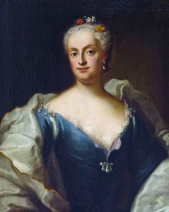 Marie-Anne de Saxe - (Marie Anne de Saxe) - Maria Anna Sophia Saksi, Baijerin valtuusto (1728-1797) - George Desmarees (1697-1776). Öljy kankaalle Mitat : 80x64,5 cm Yksityiskokoelma