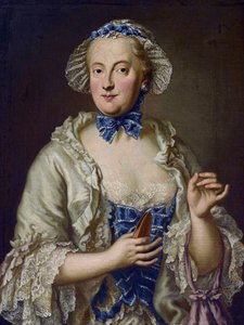 Marie-Anne de Saxe - (Marie Anne de Saxe) - Maria Anna Sophia Saksi, Baijerin valtuusto (1728-1797) kelalla - George Desmarees (1697-1776). Öljy kankaalle Mitat : 82x61,5 cm Yksityiskokoelma