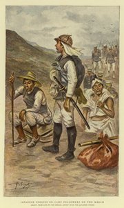 Japanilaiset Coolies tai Camp Followers maaliskuussa tekijältä Georges Ferdinand Bigot