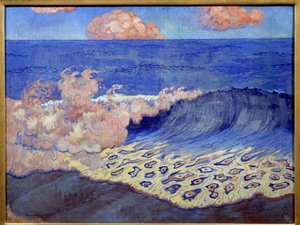 Blue Navy, aaltoefektit. Georges Lacomben (1868-1916) maalaus