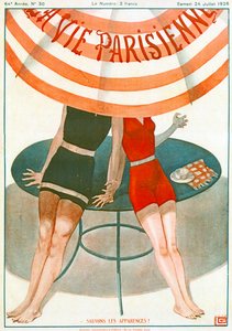 Rakastavaiset kädestä pitäen, kuvitus elokuvasta "La Vie Parisienne".