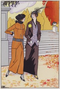 Suunnittelija Augusta Bernardin naisten muotia 1920-luvulta (värilitho)