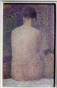 Georges Seuratin (1859-1891) selkämaalaus 1887 su. 0,24x1,55 m Pariisi, musee d