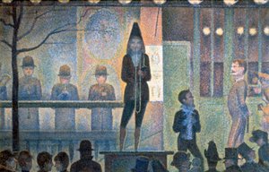 Sirkuksen sivuesitys, 1887-1888 tekijältä Georges Pierre Seurat