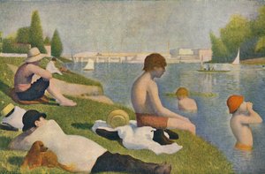Uiminen, uimarit Asnieresissa, 1884, 1937.