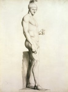 Kypärän soturin veistoksen profiili (p/p) tekijältä Georges Pierre Seurat