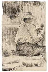 Taidemaalari ja hänen palettinsa; Taidemaalari paletin kanssa, n. 1881 tekijältä Georges Pierre Seurat