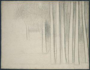 Tree Trunks (tutkimus La Grande Jattelle) tekijältä Georges Pierre Seurat