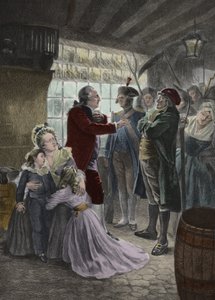 Ranskan vallankumous: 21. kesäkuuta 1791 Kuninkaallinen perhe (Ranskan kuningas Louis XVI, kuningatar Marie Antoinette ja heidän kaksi lastaan Madame Elisabeth, kuninkaan sisar ja lasten kasvattaja) tarttuivat Varennesin (Varennes-en-Argonnen) majataloon t tekijältä Georges Roussin