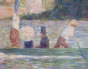 Kylpijöitä Asnieresissa, 1884 yksityiskohta kuvasta 2136 tekijältä Georges Seurat