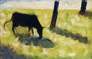 Musta lehmä niityllä tekijältä Georges Seurat