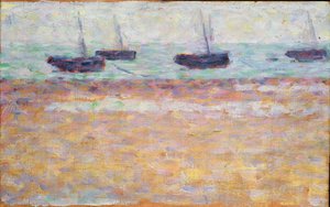 Grandcampin satama (neljä venettä) tekijältä Georges Seurat