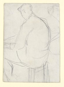 Mies istuu jakkaralla tekijältä Georges Seurat