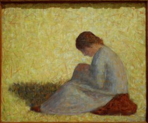Paysanne assise dans l’herbe tekijältä Georges Seurat