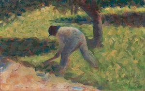 Talonpoika kairan kanssa, noin 1882 tekijältä Georges Seurat