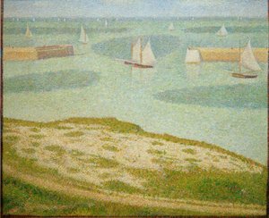 Port-en-Bessin, sisäänkäynti ulkosatamaan tekijältä Georges Seurat