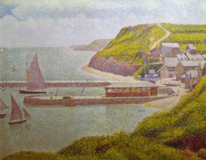 Porten-Bessin, avant-port, marée haute (Calvados) tekijältä Georges Seurat